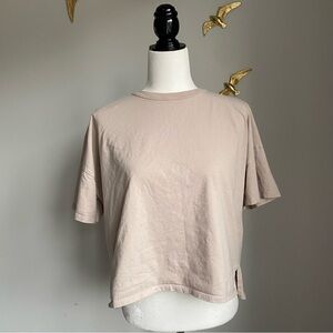 Zara Boxy Short Sleeve Tee - Light Beige
